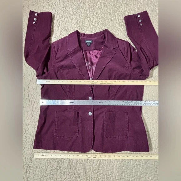 Burgundy Blazer -Cotton -Corduroy  – Size 18/20 - Picture 8 of 10